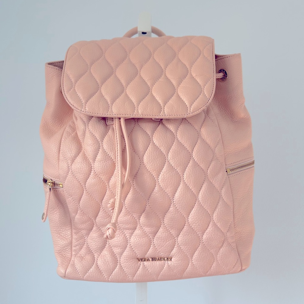 Vera Bradley Quilted Leather Backpack - Light Pink